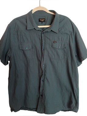 Blue Striped Seager Button Up Shirt 2XL